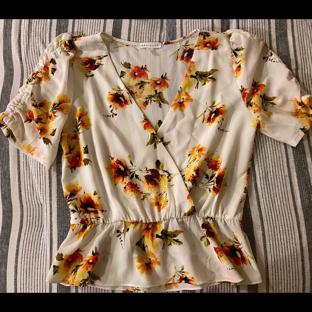 Peplum Floral Top